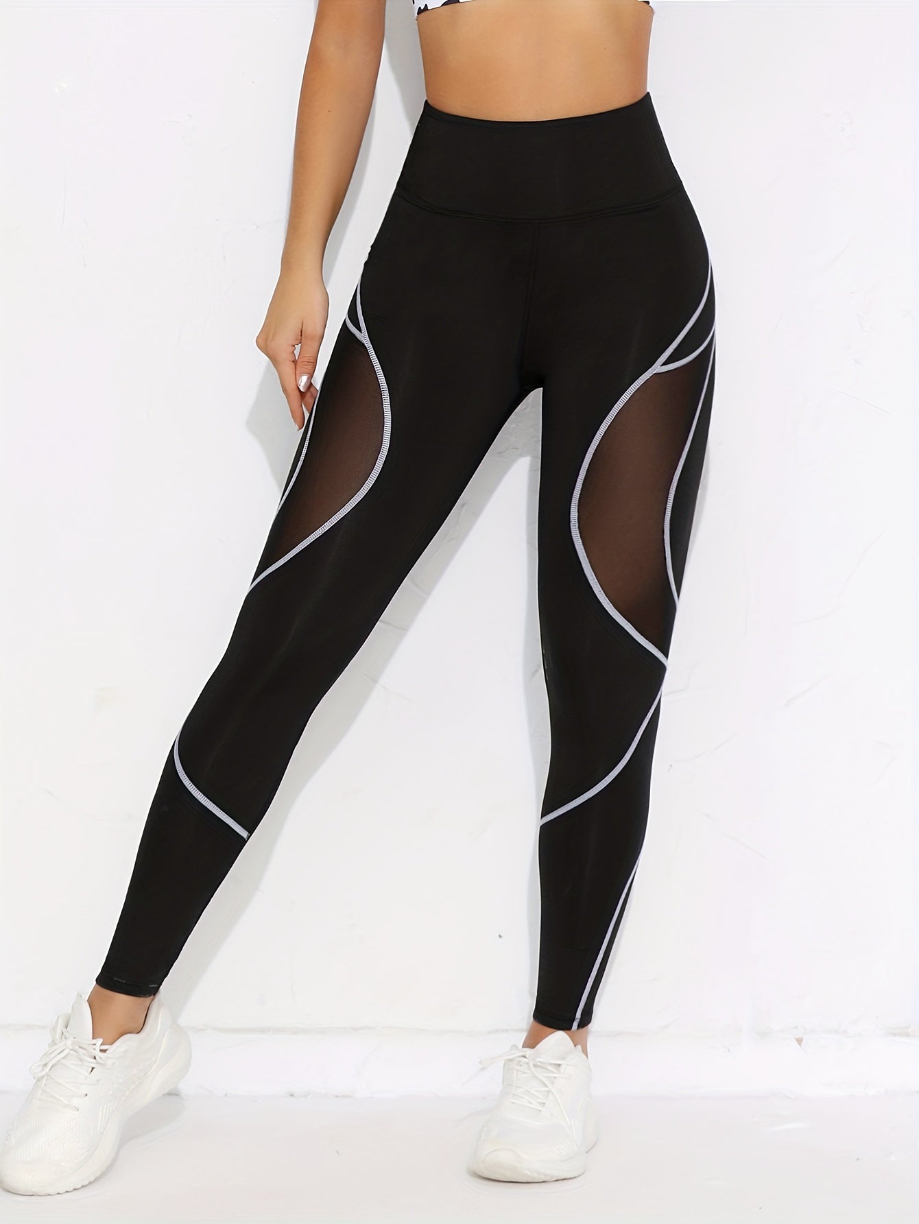 Women's High-Waisted Mesh Leggings for Workout, Breathable & Stylish