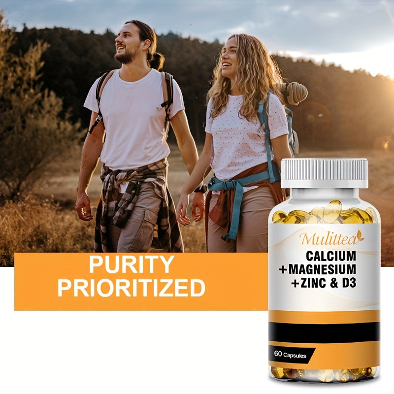 2packs, Mulittea Calcium Magnesium Zinc And Vitamin D3 Capsules, 120 Capsule