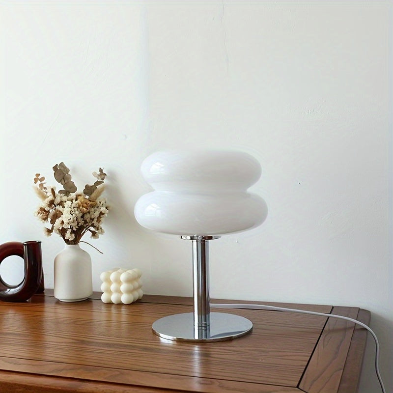 1pc Dimmable USB Lux Glass Table Lamp for Living Room, Bedroom, and Home Office - Bedside, Nightstand, Dorm and Desk Decor