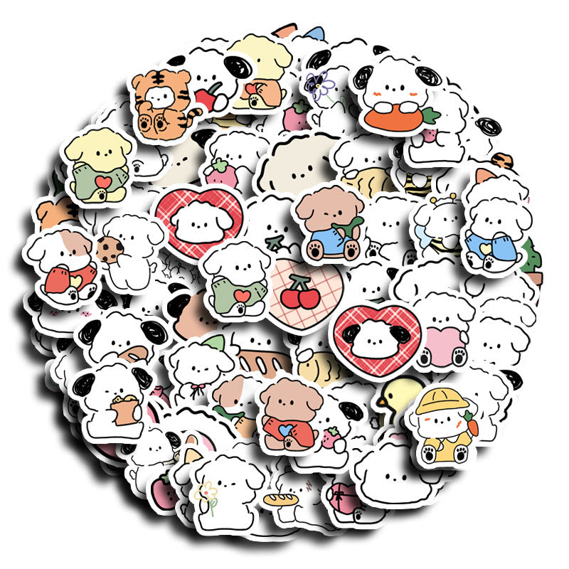 100pcs Puppies Sticker Cute Waterproof Vinyl Sticker, For: Water Bottle, Laptop, Phone
