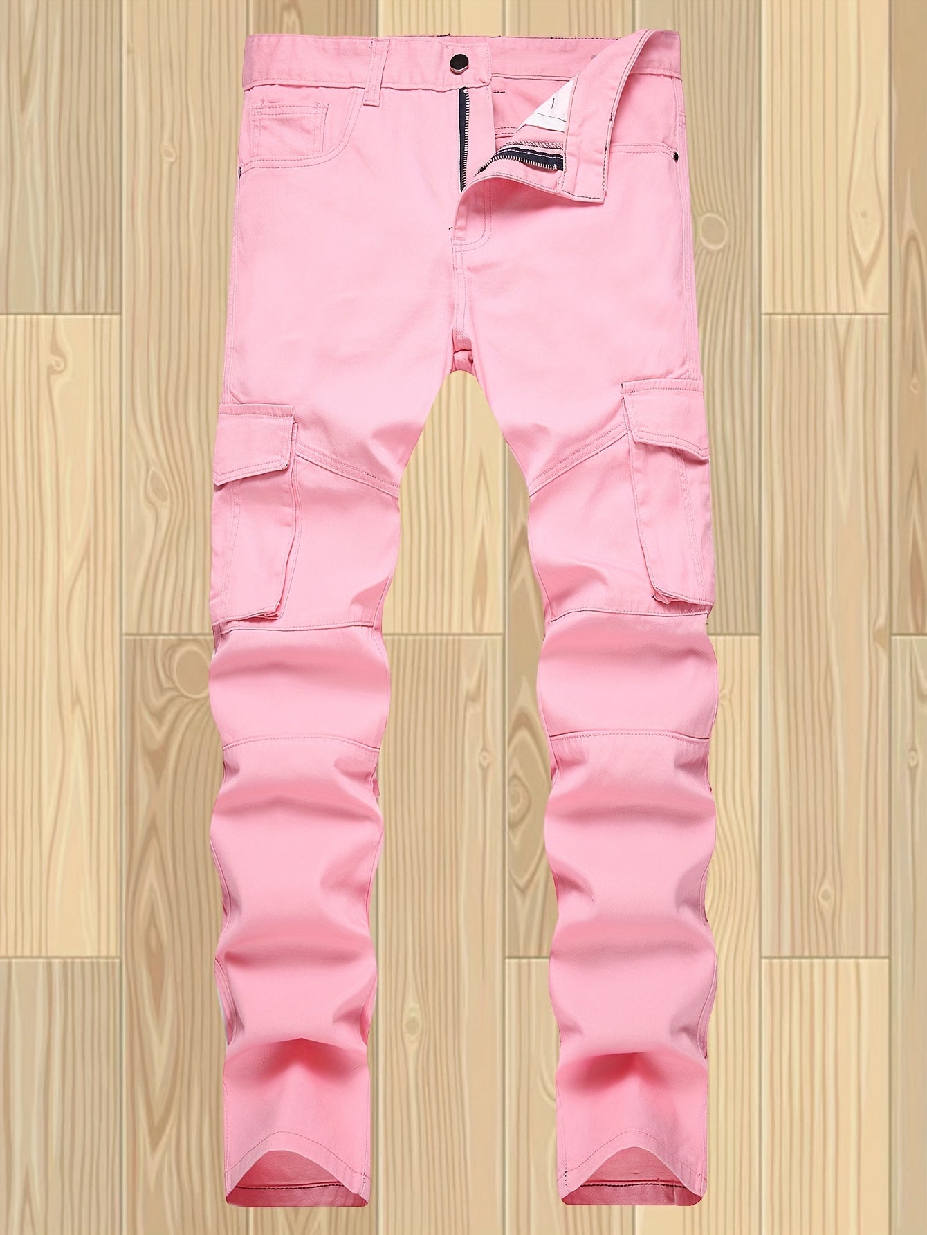 Men's Distressed Straight Leg Jeans with Multi-Pockets, Versatile Denim Pants for All Seasons