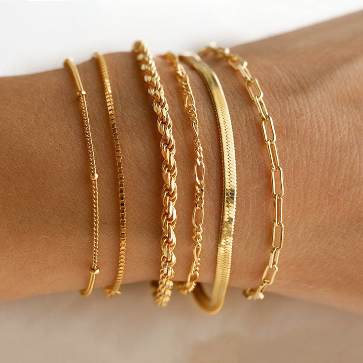 6pcs Boho Chic Handmade Multilayer Chain Bracelet Set - Vintage-Inspired, Adjustable Alloy Fashion Jewelry for Everyday & Vacation Wear