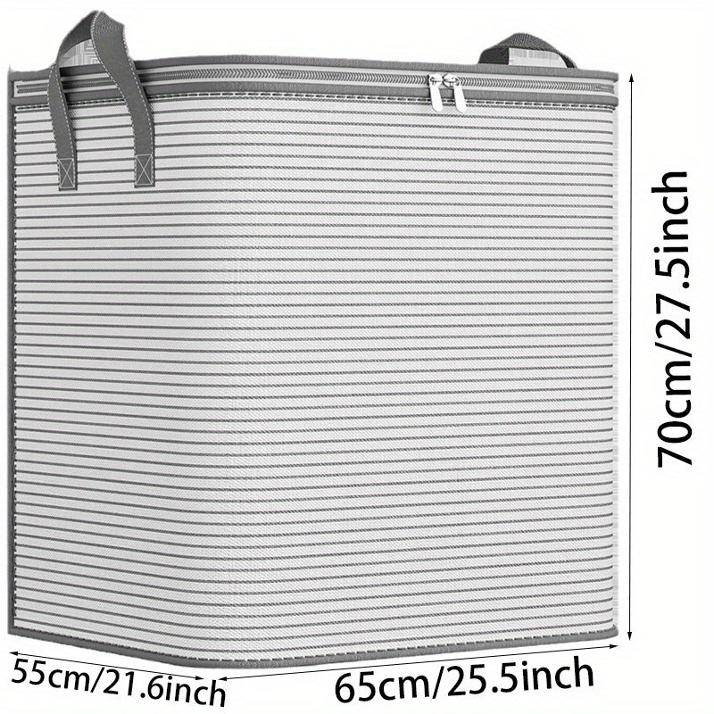 1pc Large Capacity Extra Large Foldable Storage Bag for Clothes, Blankets, Comforters, Durable Handles, Portable Closet Organizer