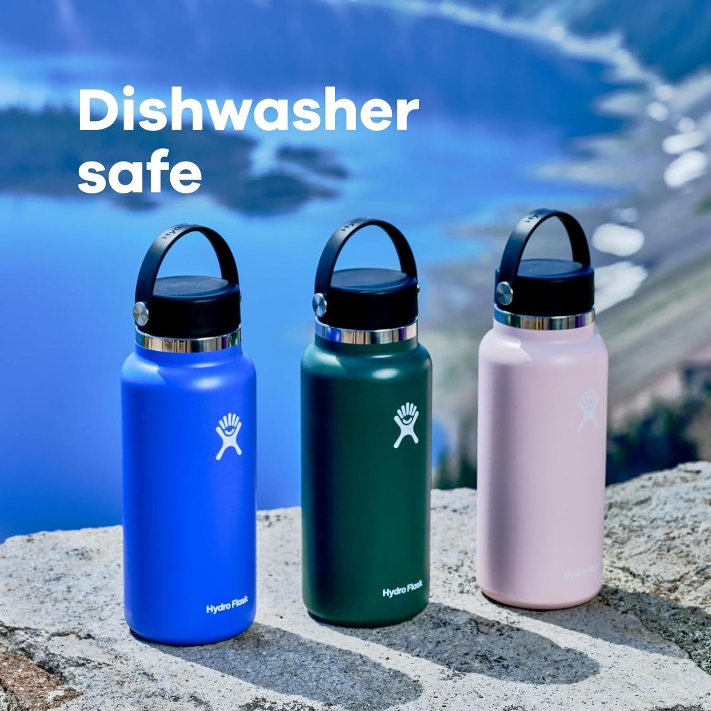 Hydro Flask Wide Mouth Vacuum Insulated Stainless Steel Water Bottle with Leakproof Lid for Cold Drinks, Sports, Travel, and School