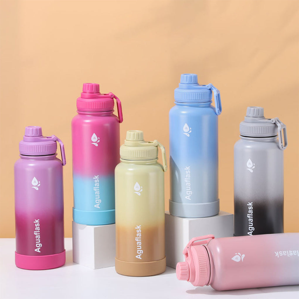 Aquabask 32oz Stainless Steel Water Bottle, Double-Wall Vacuum Insulated, BPA-Free, Leak-Proof Spout Lid, Portable for Sports and Outdoor Activities Travel - (1-Pack)