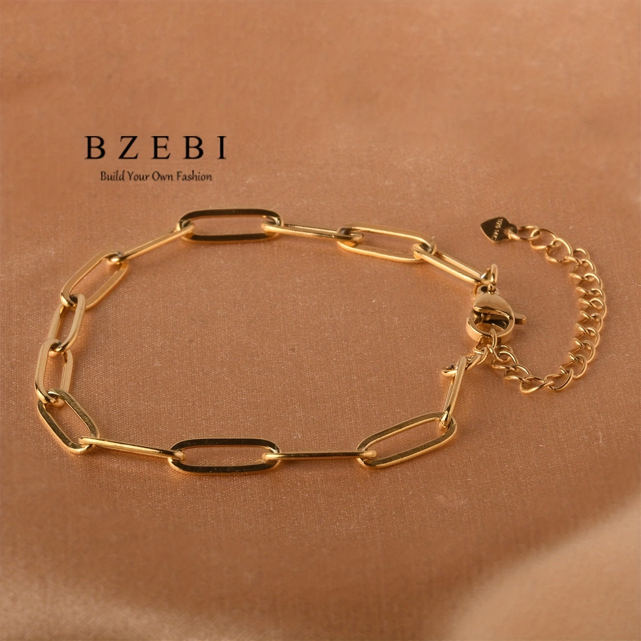 18K Gold Plated Link Chain Bracelet Hip Hop Style Elegant Titanium Steel Hand Jewelry Decoration