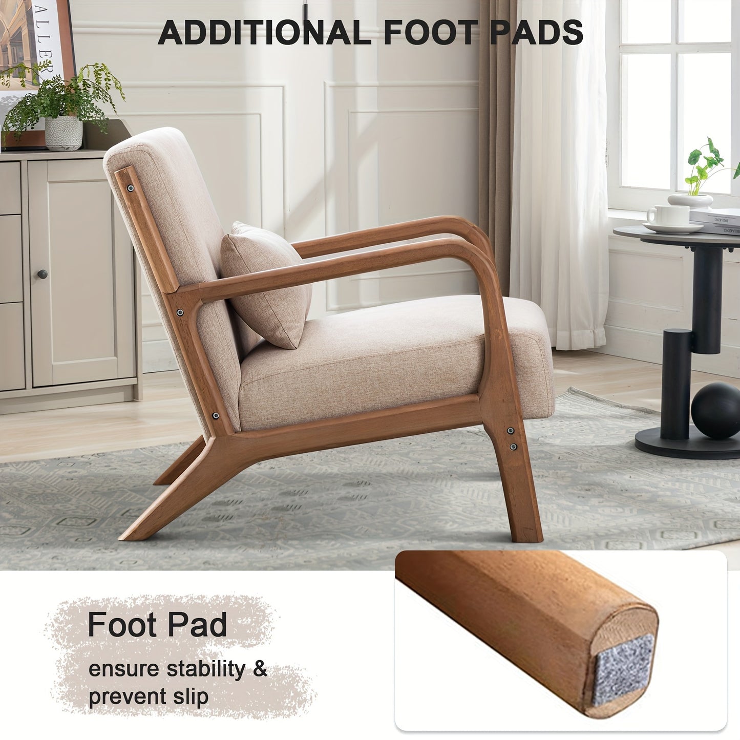 Modern Wooden Backrest Office Chair with Decorative Frame