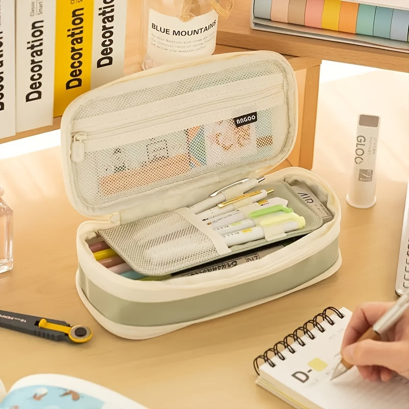 Large Capacity Double-Layer Pencil Case for Students - Multifunctional & Simple, Eid Al-Adha Mubarak