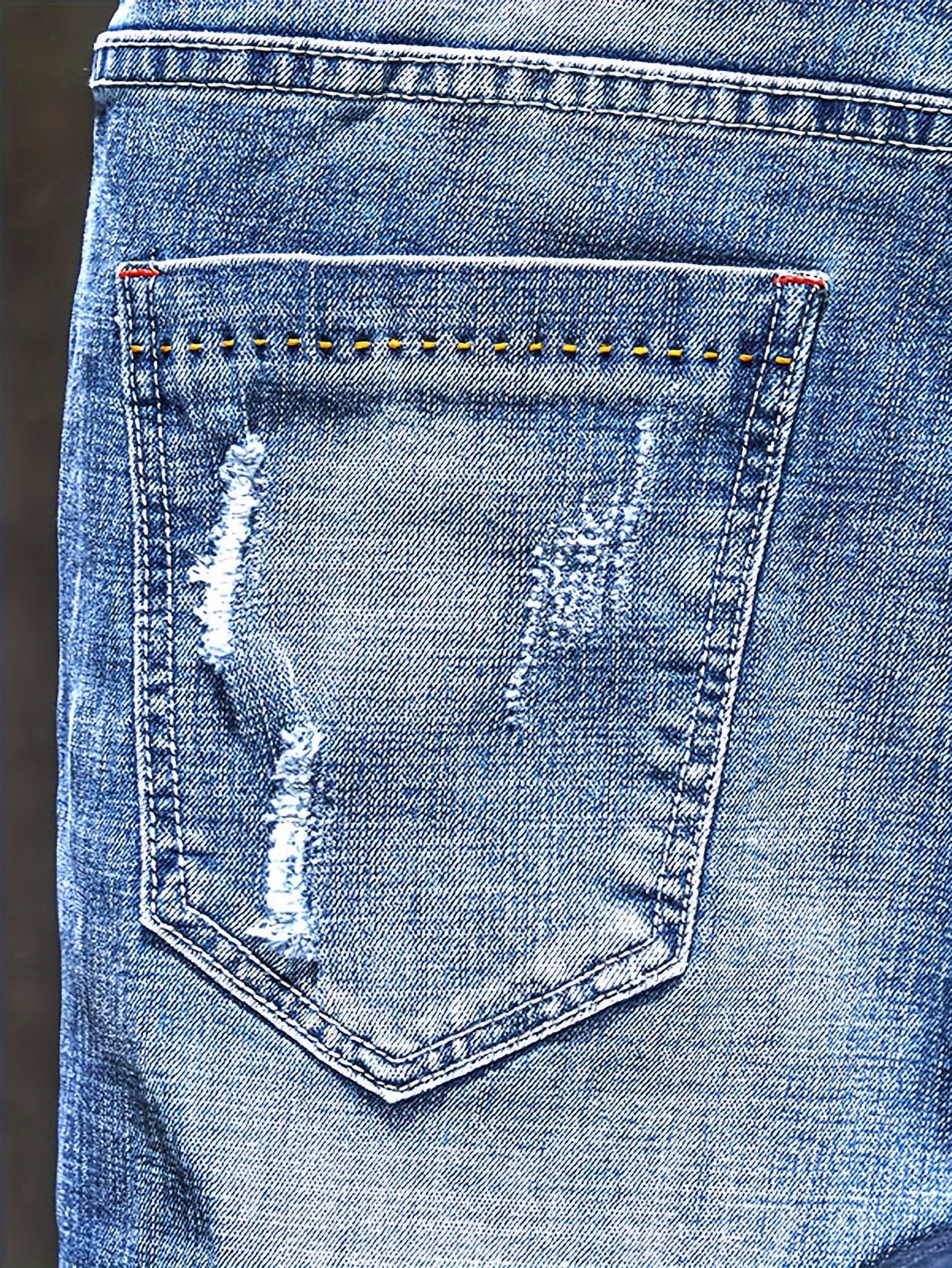 Men's Stylish Stretch Denim Jeans - Streetwear Chic Regular Fit