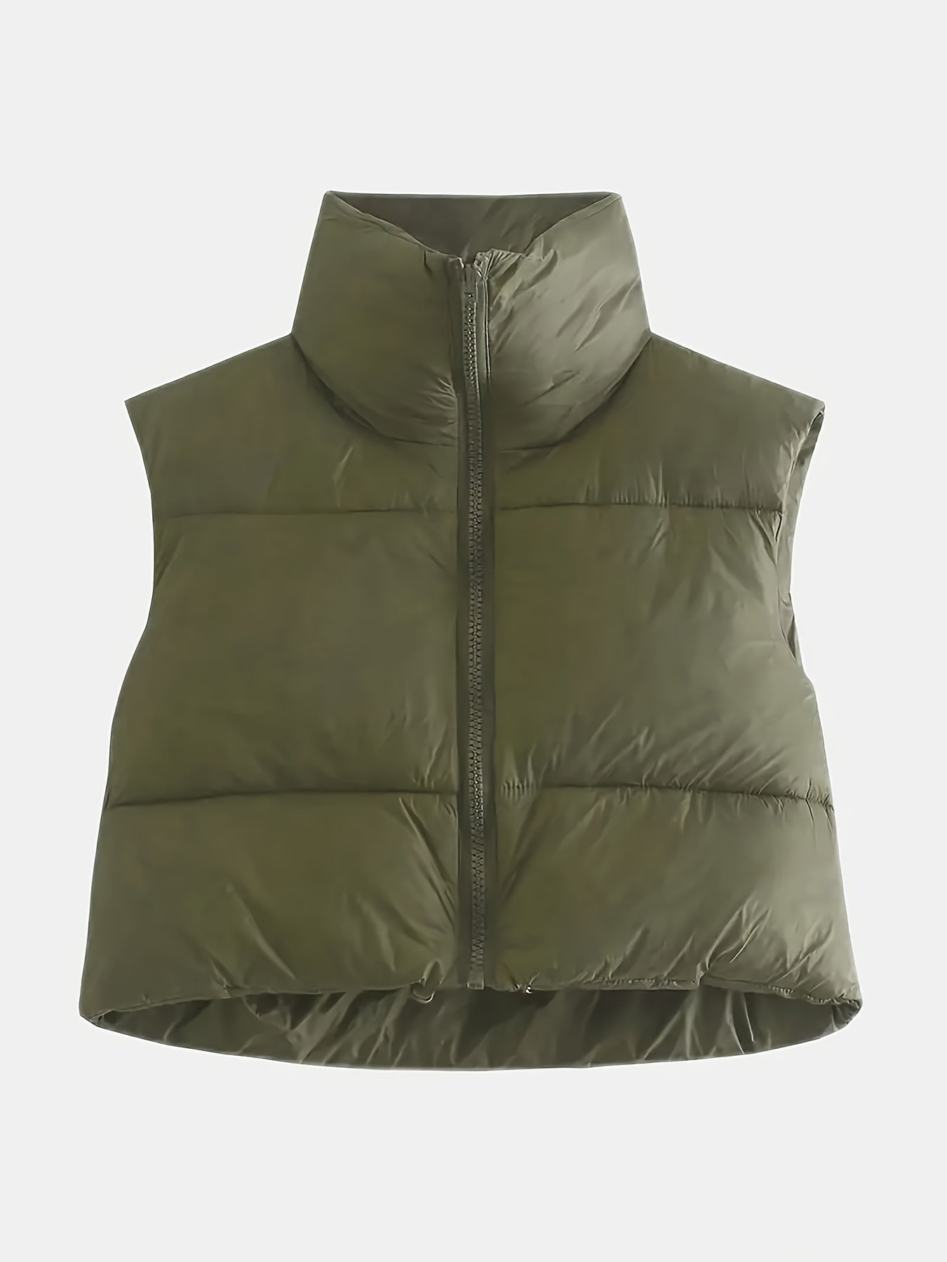 Womens Cropped Puffer Vest Winter Crop Vest Lightweight Sleeveless Warm Outerwear Puffer Jacket Padded Gilet