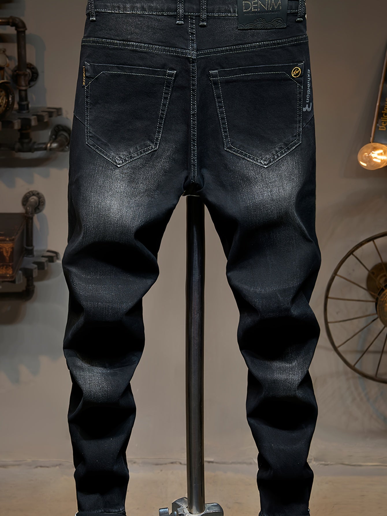Men's Casual Slim Fit Jeans, Chic Street Style Stretch Denim Pants