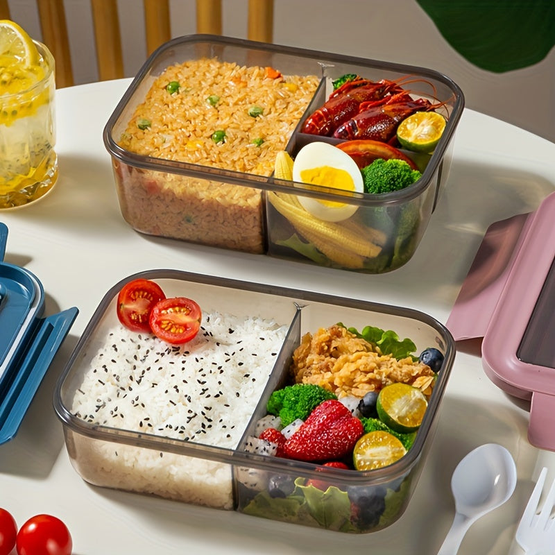1pc, Double-Layer Leak-Proof Lunch Box with Microwave Safe, Large Capacity, Portable for Work & School - Fresh-keeping & Nutritional Sub-packaging