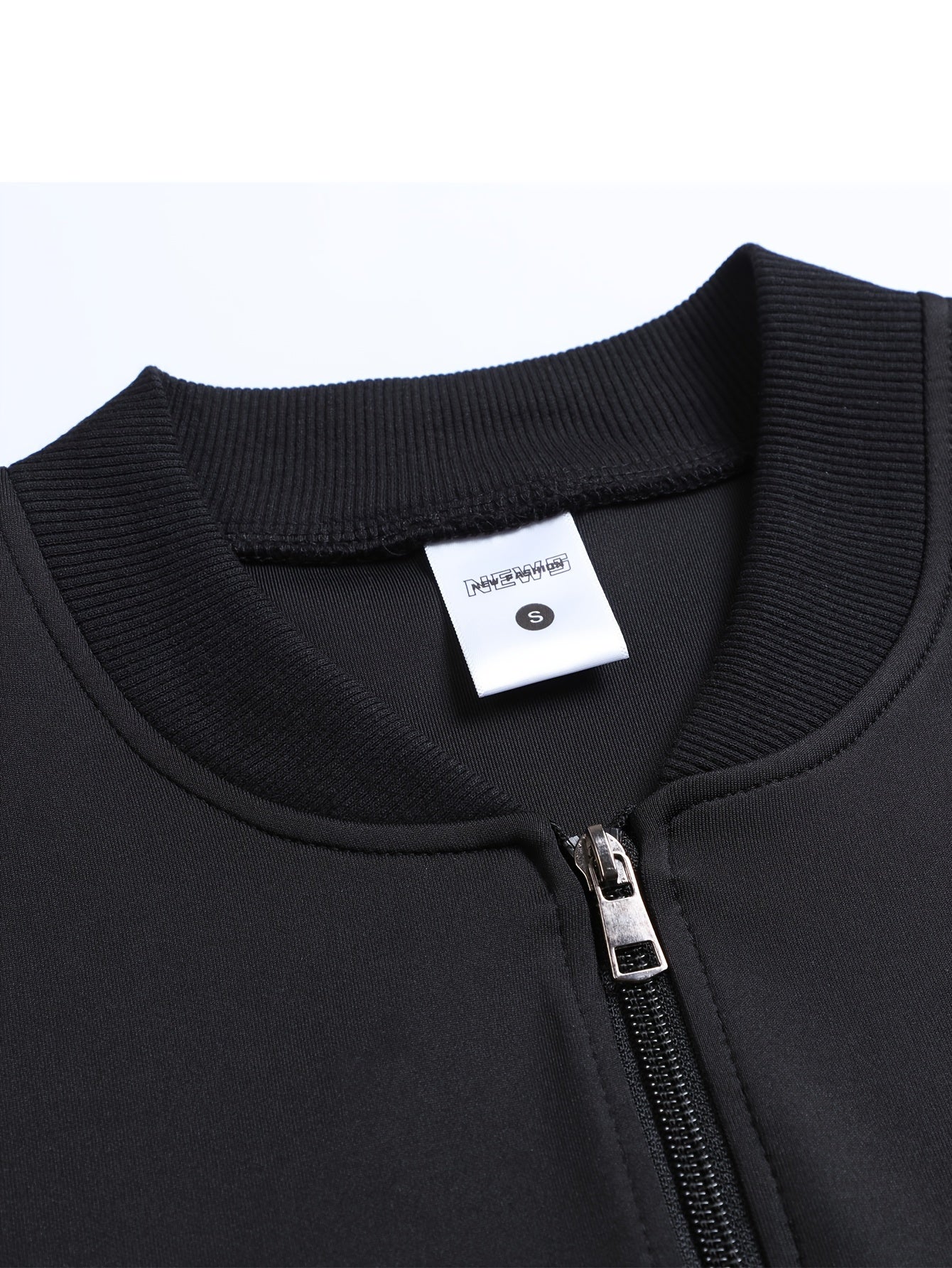 Trendy Men's Letter Cross Print Varsity Zip-Up Jacket with Pockets