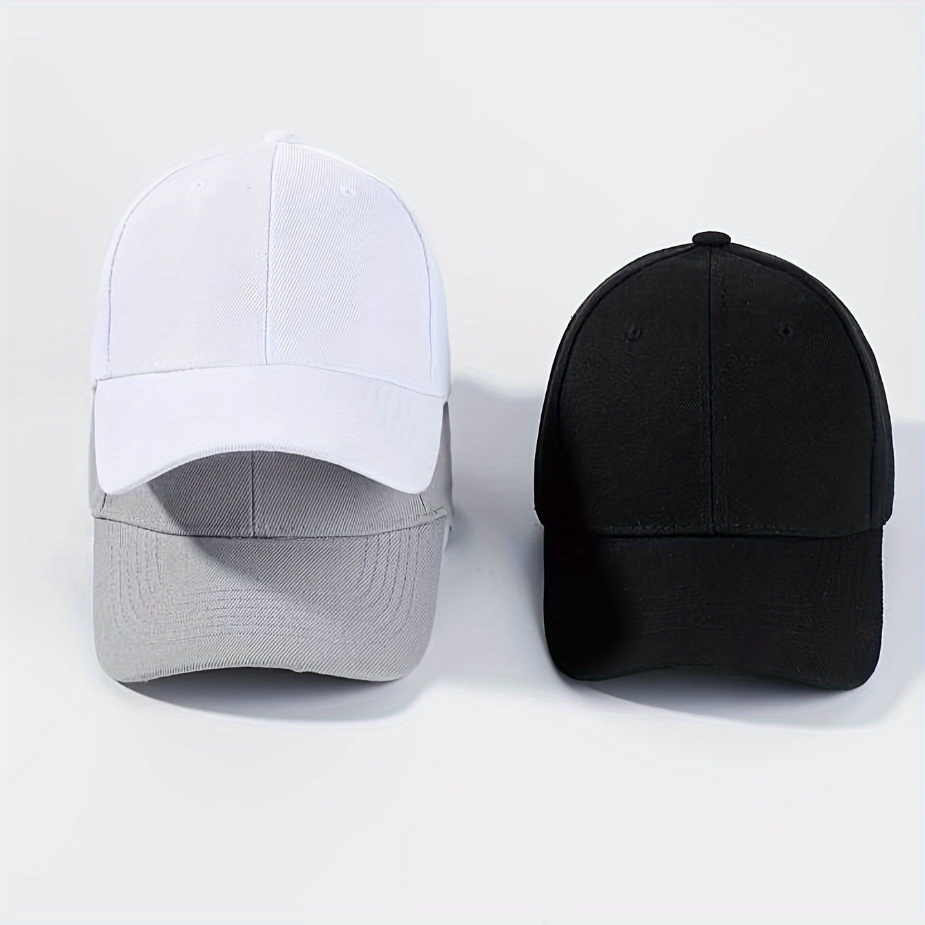 1/3pcs Black White Gray Men And Women's Baseball Cap, Sports Cap