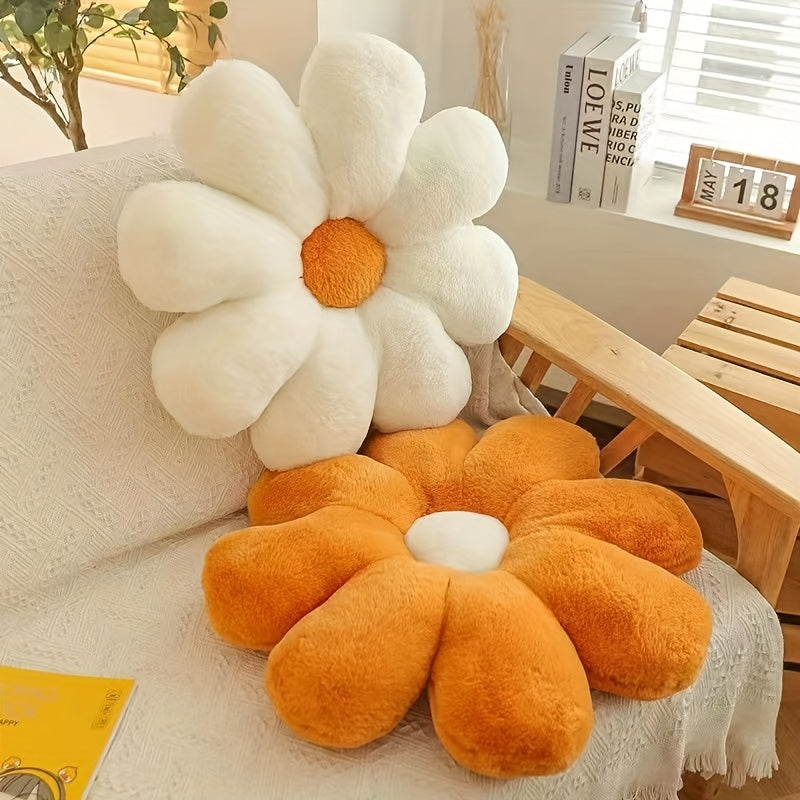 1pc Contemporary Floral Patterned Throw Pillow With Long Faux Fur, Water Washable, Multi-Functional, Suitable For Home Decor And Sofa