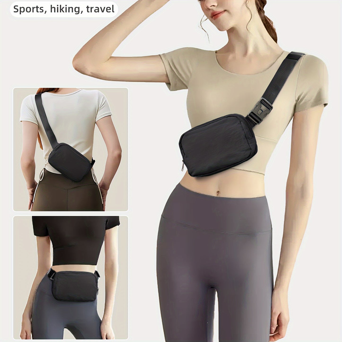 Minimalist Square Crossbody Bag, Solid Color Chest Bag With Release Buckle, Versatile Fancy Pack Bum Bag Fanny Pack, travel bag, latest design