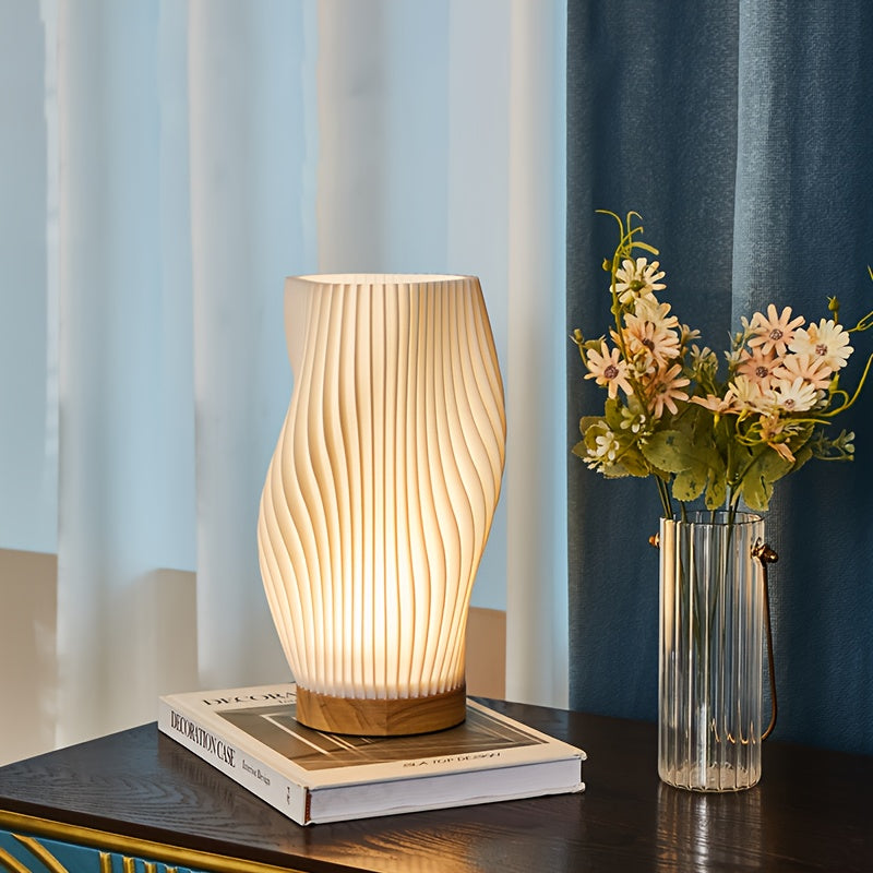 1 Pack 100 Pleated Decorative Desk Lamp, Nordic Niche Art Log Bedroom Japanese Bedside Lamp, Homestay 3D Atmosphere Lamp