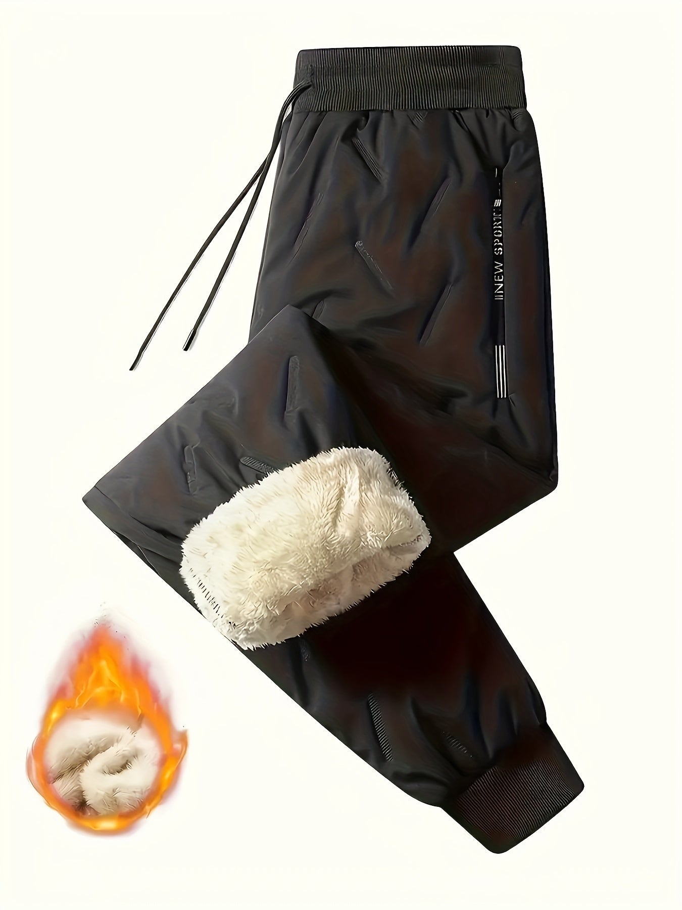 2024 New Men's Lamb Wool Two-piece Set Winter Thickened Sports and Leisure Pants Warm Clothes