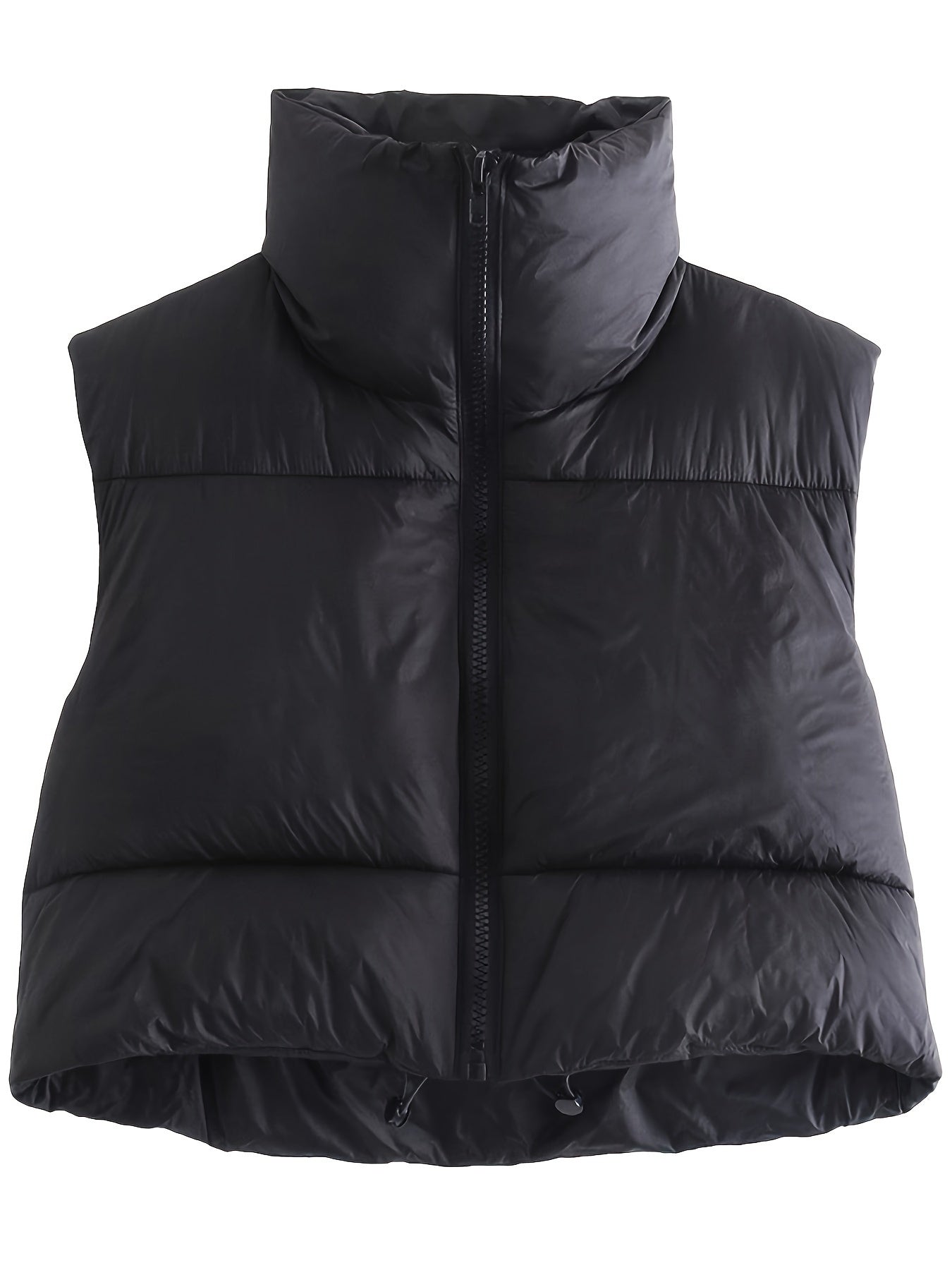 Womens Cropped Puffer Vest Winter Crop Vest Lightweight Sleeveless Warm Outerwear Puffer Jacket Padded Gilet