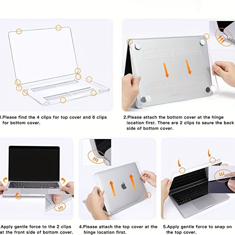 Beautiful Crystal Clear Protective Case for MacBook Pro 13 Inch (M2, 2023, 2022, 2021-2016) - Keyboard Cover Included