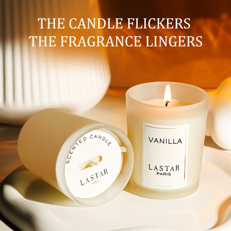 1pc Vanilla Scented Candle - Romantic Style, Soy Wax Material, Long-Lasting Burn, Home Decor, Ideal for Christmas/Thanksgiving, Single Wick, for Birthdays/Festivals/Family Gatherings, Unique Vanilla Fragrance