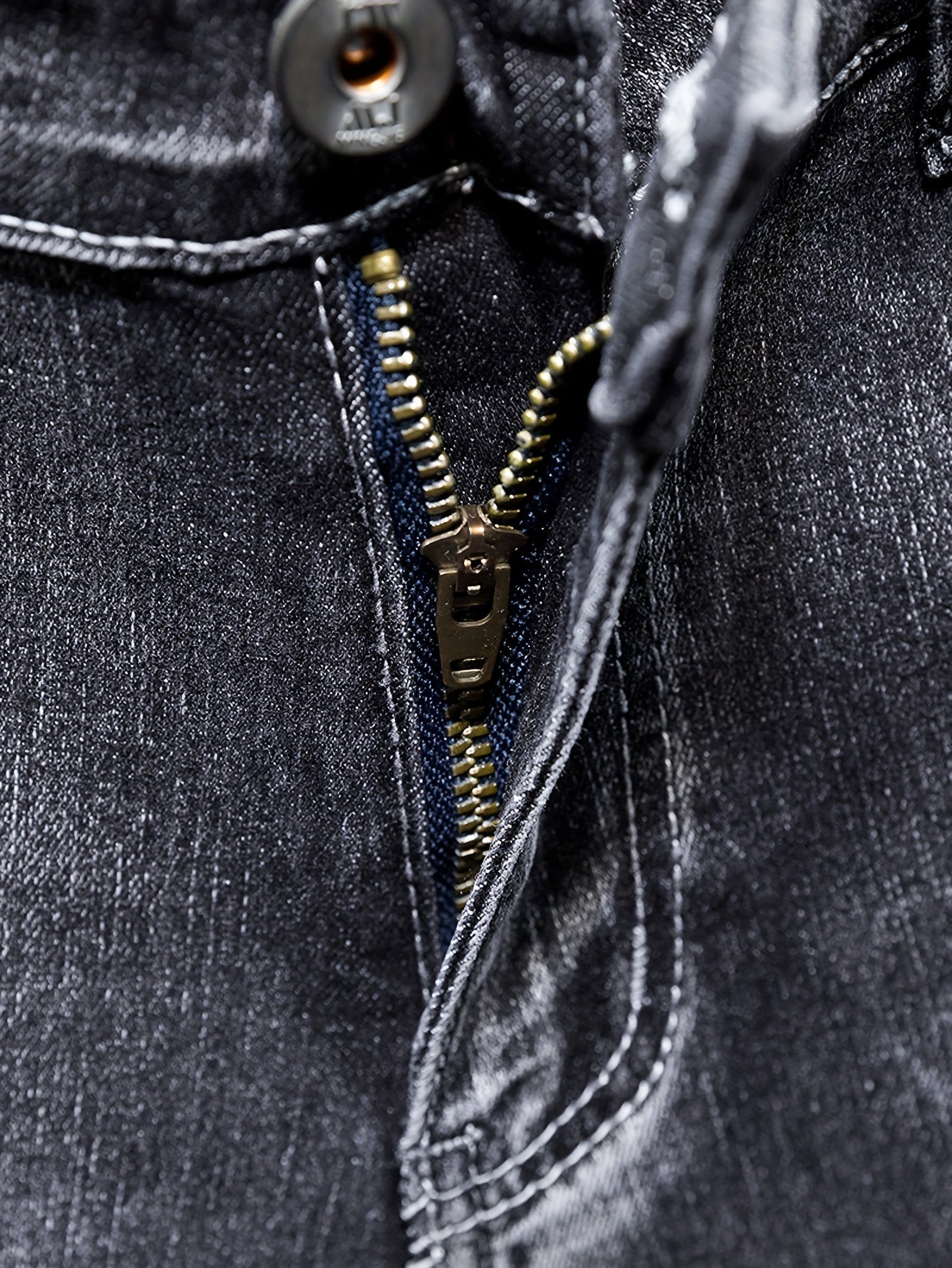 Men's Slim Fit Trendy Jeans, Casual Street Style Denim Pants