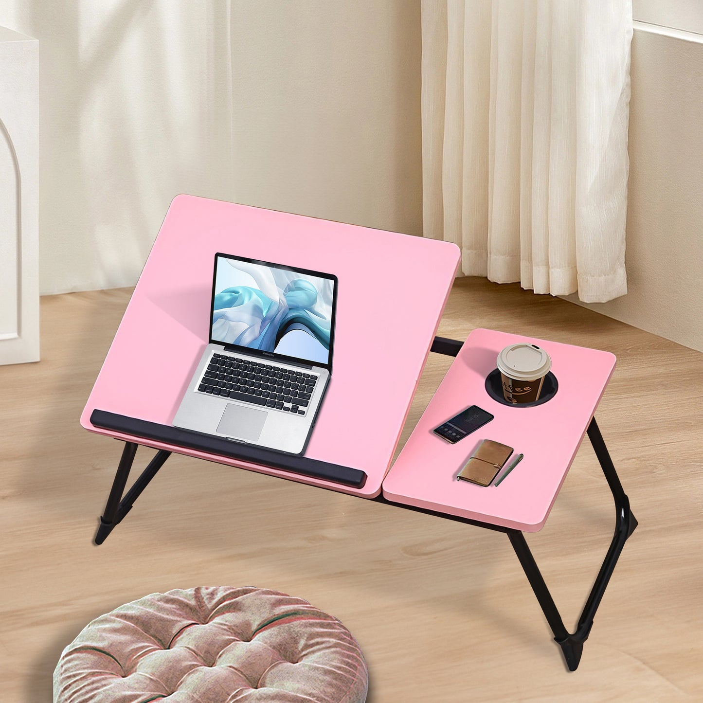 Foldable Multi-Functional Study Desk for Dorm Room, Small Table with Laptop Compartment,Table, desk