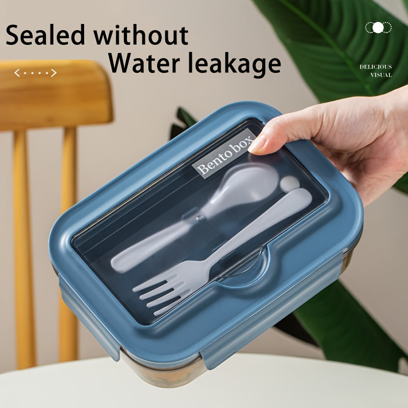 1pc, Double-Layer Leak-Proof Lunch Box with Microwave Safe, Large Capacity, Portable for Work & School - Fresh-keeping & Nutritional Sub-packaging