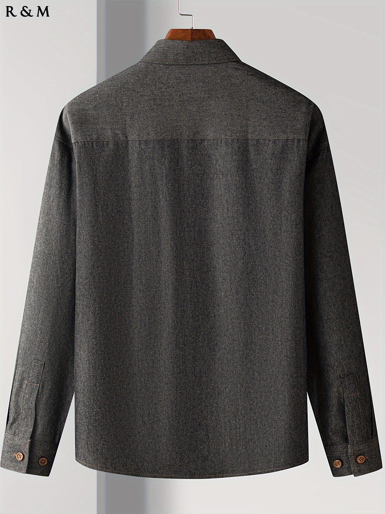 ROMON Men's 100% Cotton Color Blocking Splicing Long Sleeve Shirt For Winter And Fall, Casual Retro Denim Shirt As Gift