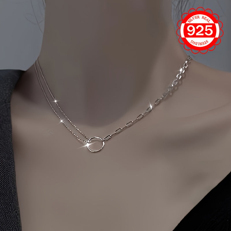 925 Sterling Silver Elegant Pendant Necklace with Adjustable Chain