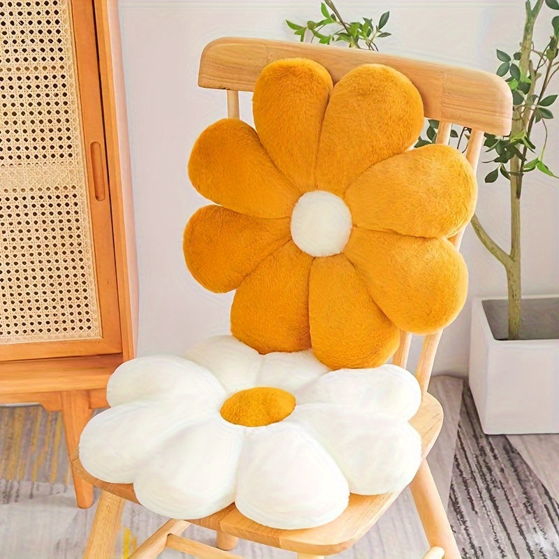 1pc Contemporary Floral Patterned Throw Pillow With Long Faux Fur, Water Washable, Multi-Functional, Suitable For Home Decor And Sofa