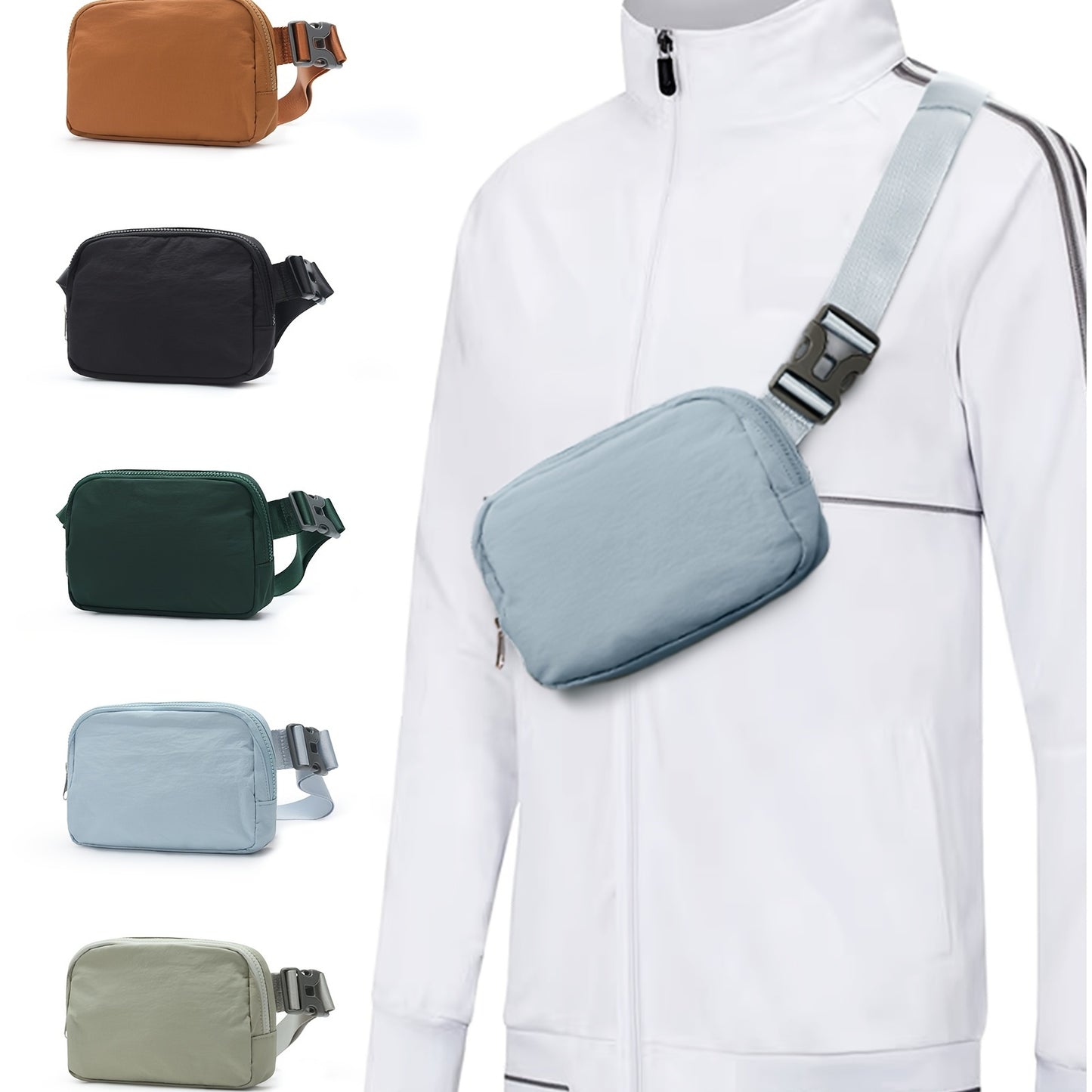 Minimalist Square Crossbody Bag, Solid Color Chest Bag With Release Buckle, Versatile Fancy Pack Bum Bag Fanny Pack, travel bag, latest design