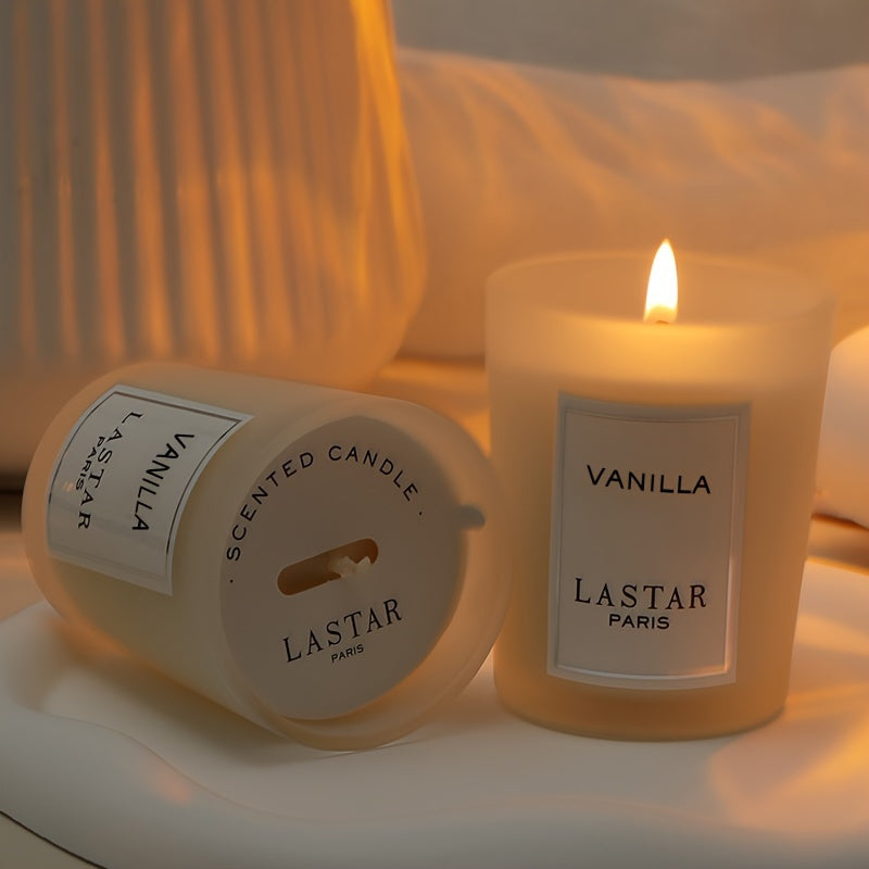 1pc Vanilla Scented Candle - Romantic Style, Soy Wax Material, Long-Lasting Burn, Home Decor, Ideal for Christmas/Thanksgiving, Single Wick, for Birthdays/Festivals/Family Gatherings, Unique Vanilla Fragrance