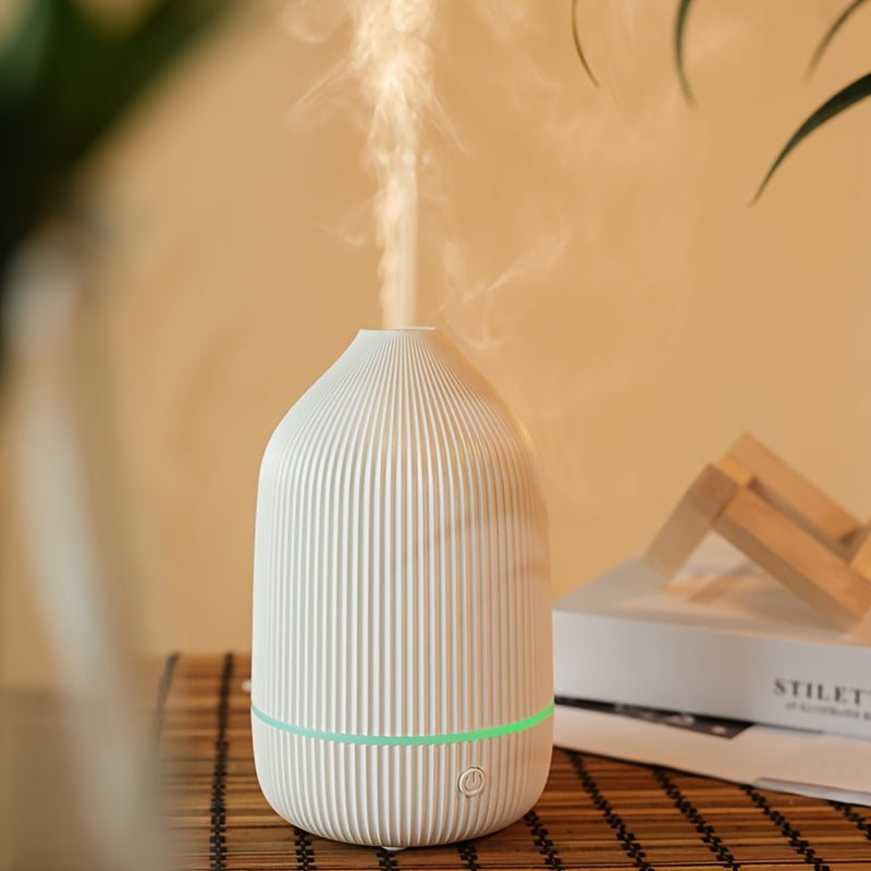 1pc Soundwave technology Cool Mist Humidifier & Aroma Diffuser - USB Powered, Portable Air Purifier for Home, Office, and Car - Ideal for Bedroom, Living Room, and Travel - White