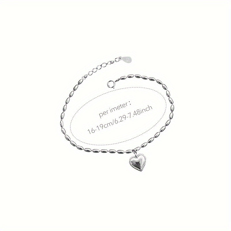 925 Sterling Silver Women's Mini Heart Bracelet