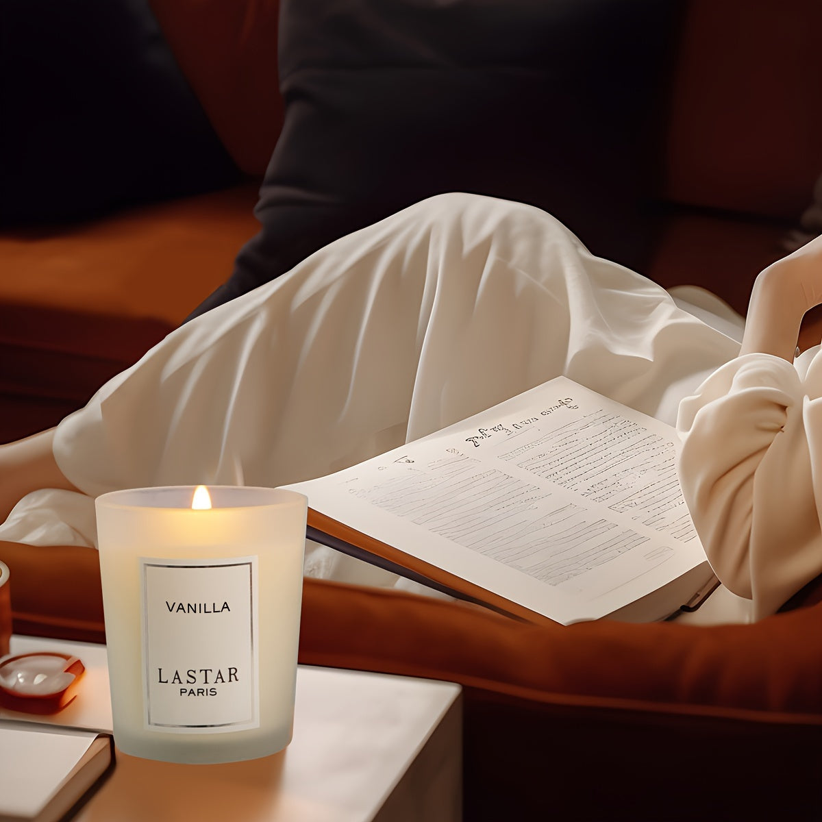 1pc Vanilla Scented Candle - Romantic Style, Soy Wax Material, Long-Lasting Burn, Home Decor, Ideal for Christmas/Thanksgiving, Single Wick, for Birthdays/Festivals/Family Gatherings, Unique Vanilla Fragrance