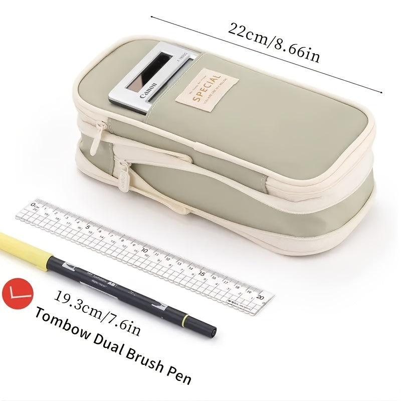 Large Capacity Double-Layer Pencil Case for Students - Multifunctional & Simple, Eid Al-Adha Mubarak
