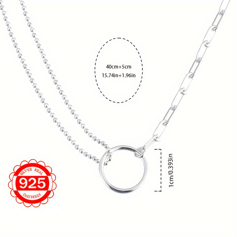 925 Sterling Silver Elegant Pendant Necklace with Adjustable Chain