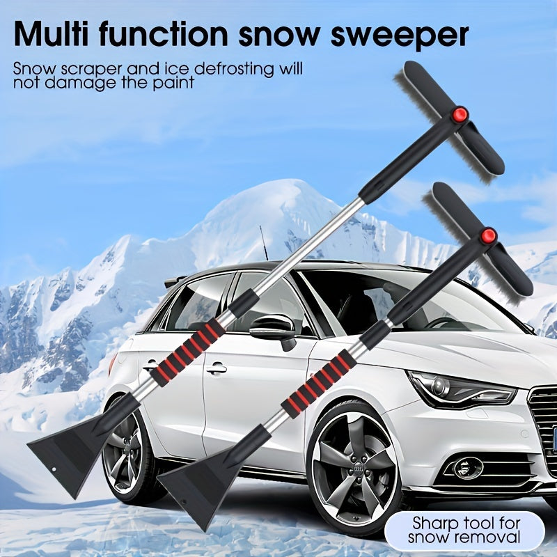 Retractable Snow Brush with Forklift Window Defrosting, Car Snow Plow for Winter Snow Clearing and Snow Removal