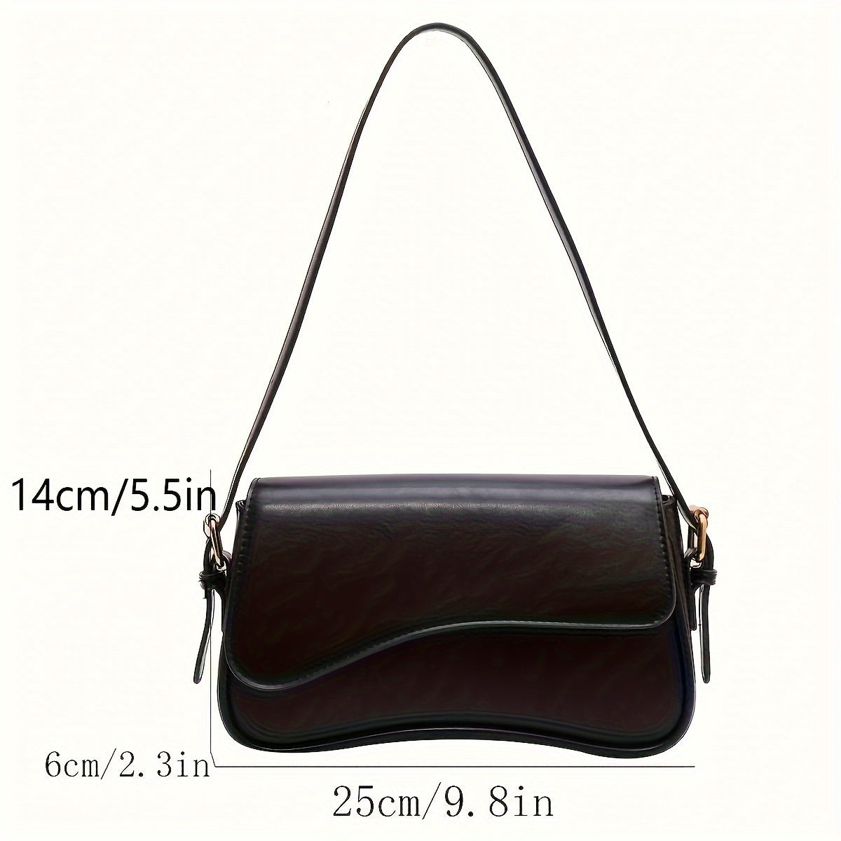 Sleek Minimalist Trending Design Solid Color Shoulder Bag with Crossbody Strap for Women