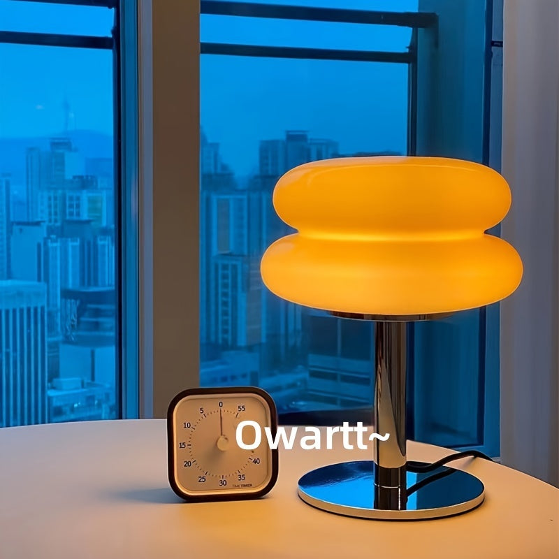 1pc Dimmable USB Lux Glass Table Lamp for Living Room, Bedroom, and Home Office - Bedside, Nightstand, Dorm and Desk Decor