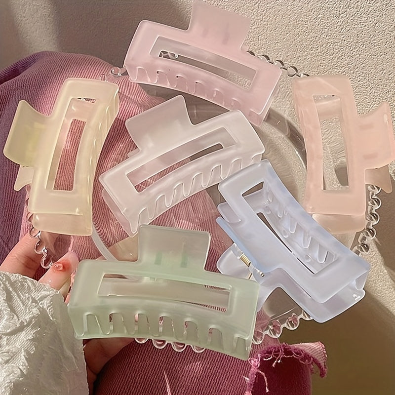 6pcs Set Cute Hair Claw Clips - Non-Slip, Matte Finish for Women
