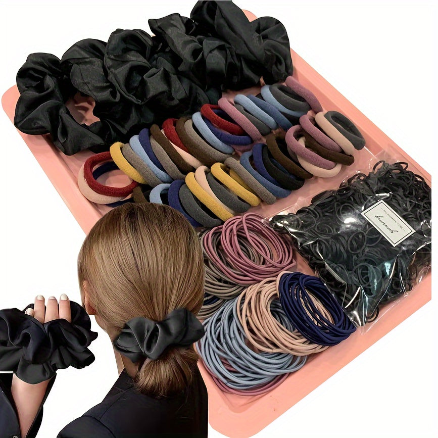 Beautiful Headband color Set, Various Elastic Headbands, Beautiful Large Intestine Headbands, Disposable Rubber Bands, And Complimentary Comb Tools