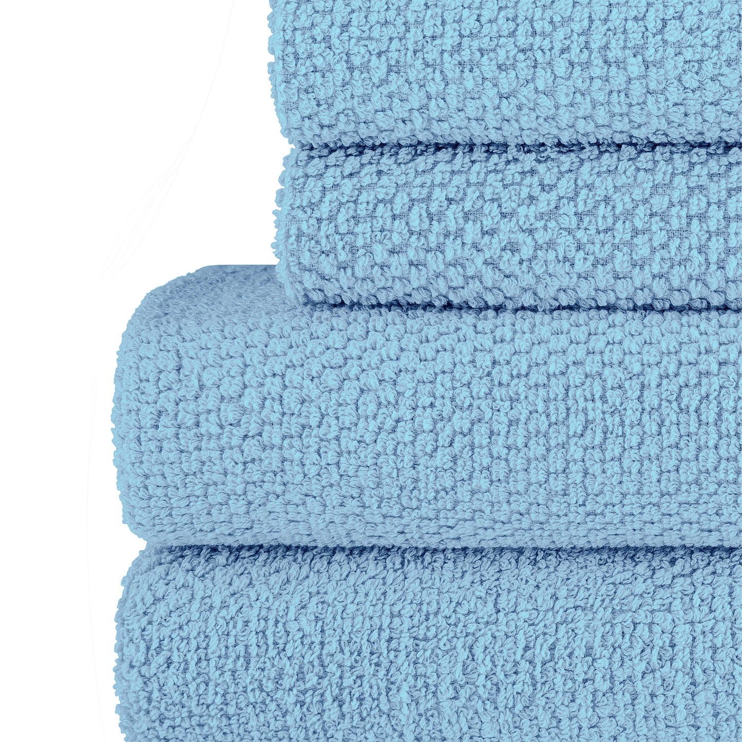 Absorbent 6 Piece Popcorn Cotton Bath Towel Set 100 Combed Cotton quick drying 2 Bath Towels (27 inches x 54 inches), 2 Hand Towels (16 inches x 28 inches), 2 Wash Towels (12 inches x 12 inches)