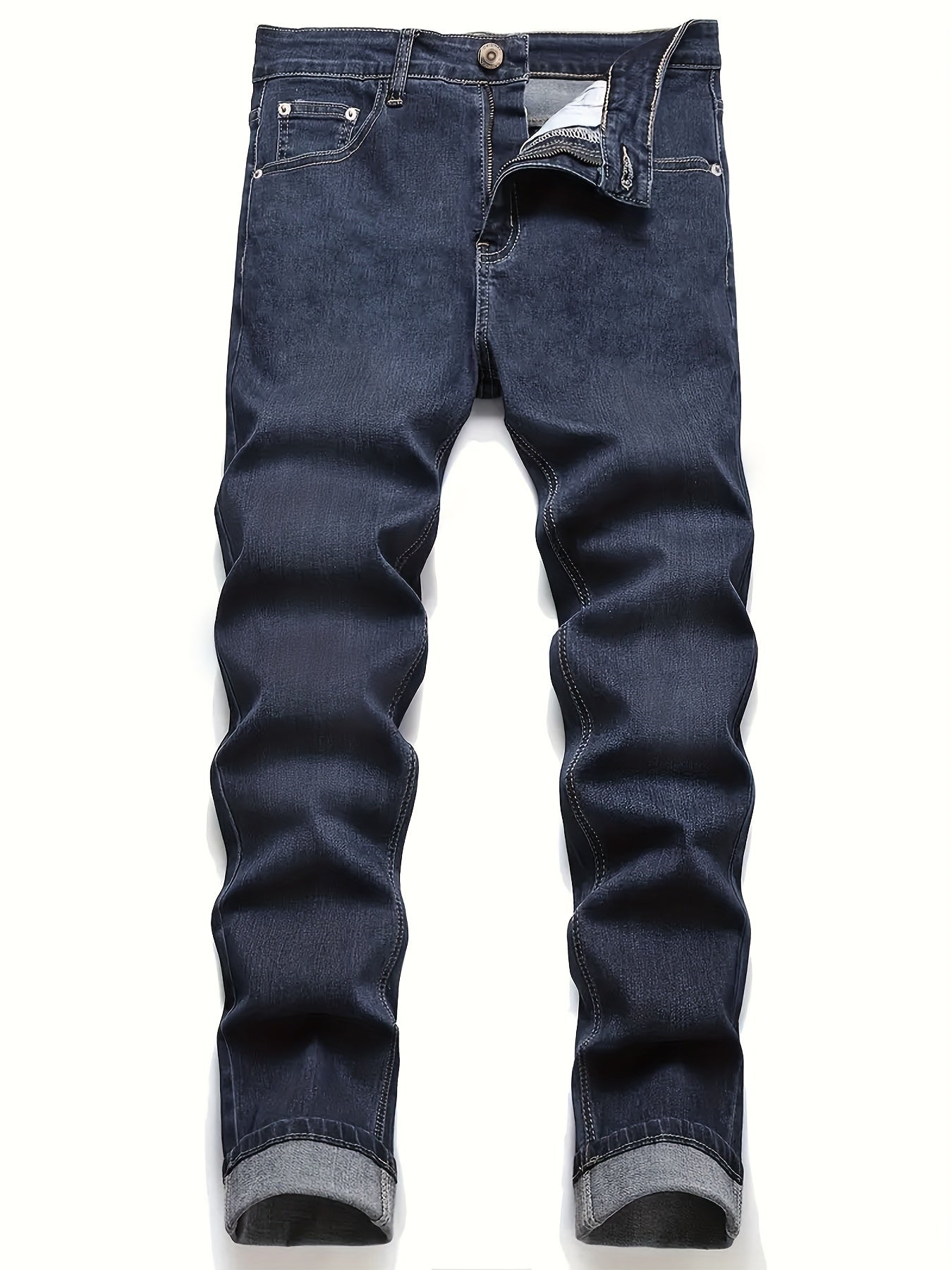Men's Slim Fit Denim Jeans: Classic Design, Versatile for Four Seasons