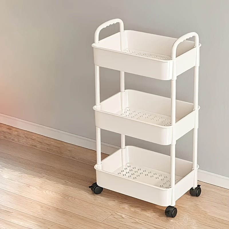 Small cart storage rack, for bedroom, kitchen, bathroom movable storage rack, multi-layer organizing rack