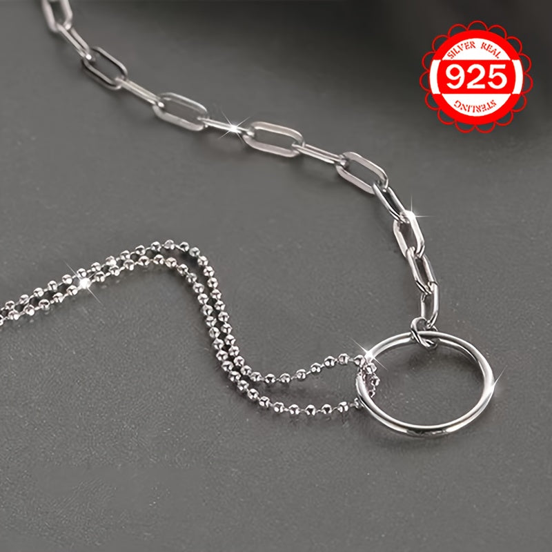 925 Sterling Silver Elegant Pendant Necklace with Adjustable Chain