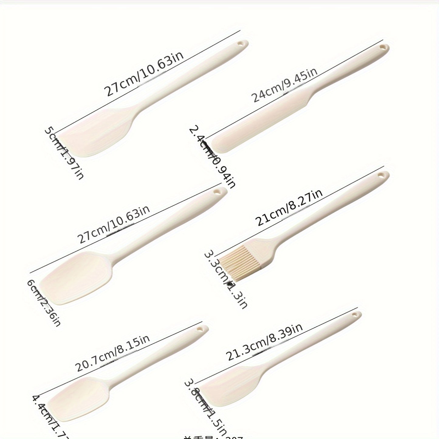 6-Piece Silicone Spatula Set - Food Grade Cake Cream Scraper and Oil Brush, Baking Tools, Kitchen Gadgets for Christmas, Halloween, Easter, Thanksgiving, Valentine's Day