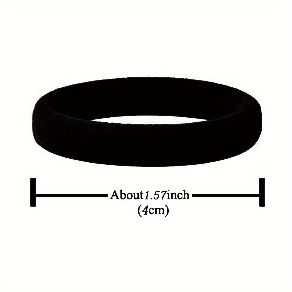 50 Pieces of Quality Black Headband, Seamless Headband, Elastic Ponytail Fixator, Without Damaging Thick Hair