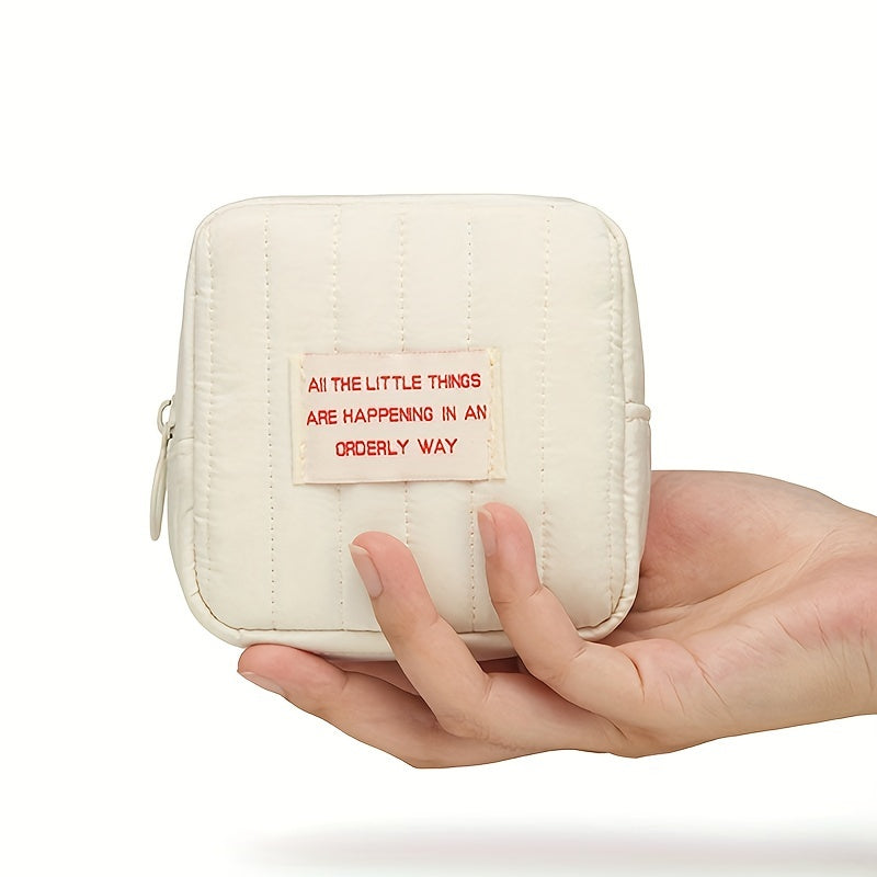 Sanitary Napkin Storage Bag, All The Little Things Are Happening In An Orderly Way, Menstrual Cup Pouch Nursing Pad Holder Tampon Bags Feminine Product Pouches Portable Period Kit Bag For Girls Women